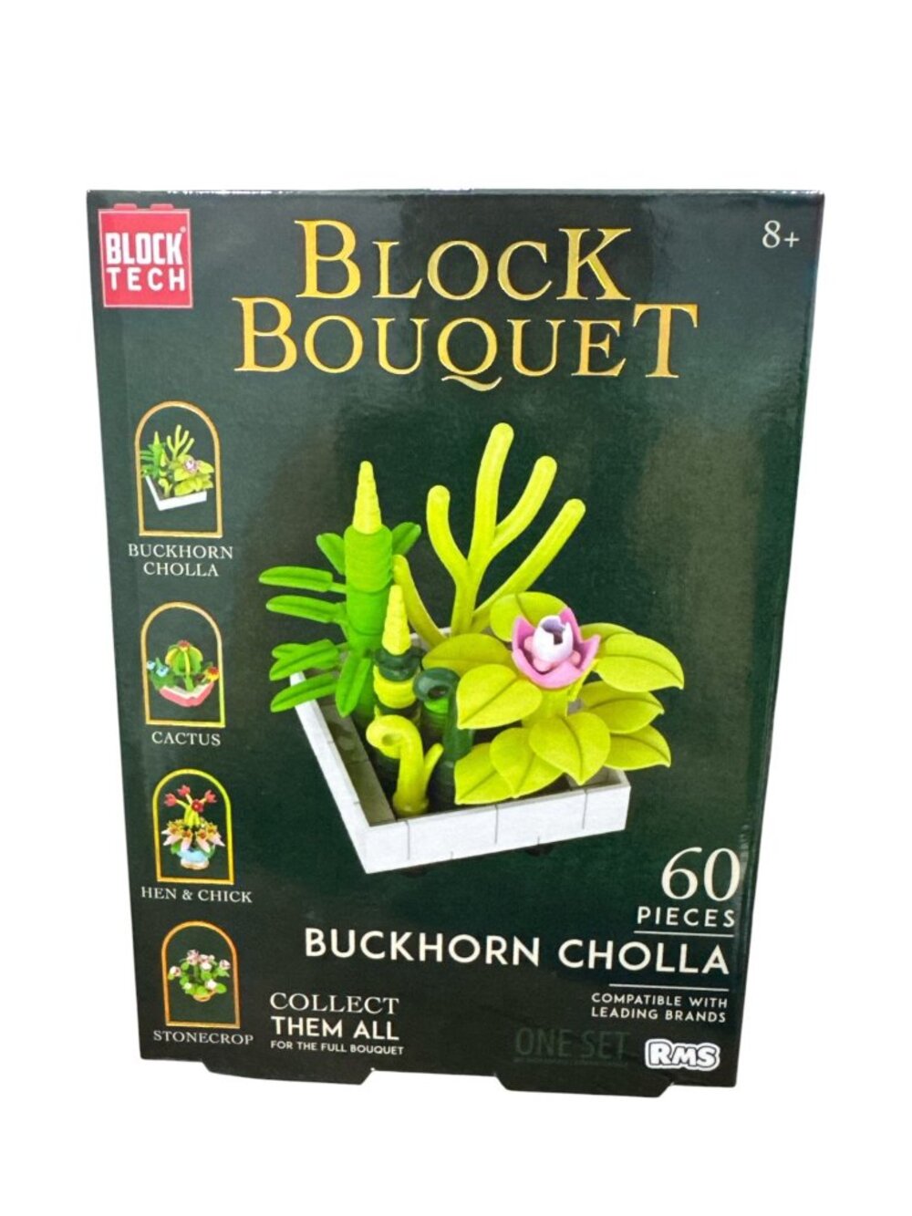 Block Tech Block Bouquet Buckhorn Cholla Building Set 60 Pieces Collectible For